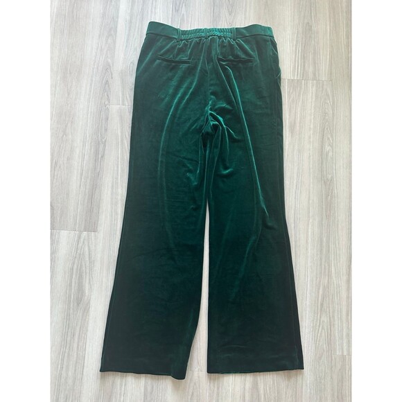 Petal & Pup Darla‎ Velvet Wide Leg Pants - Hunter Green - Picture 2 of 3